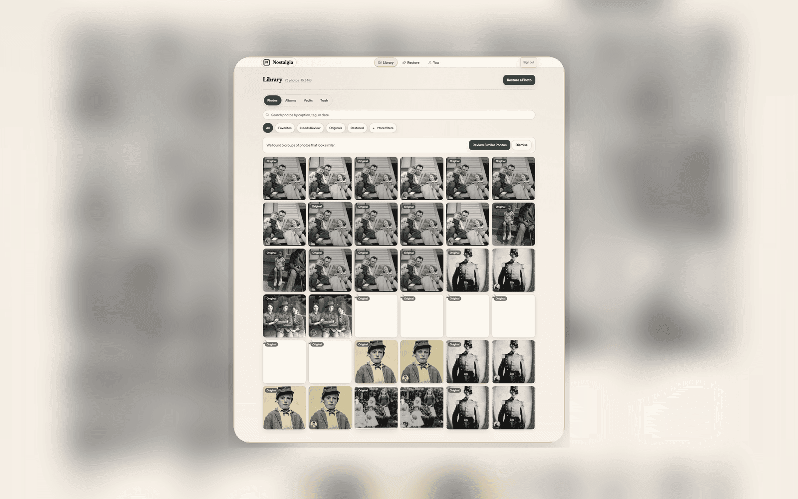 Family People view with face clusters waiting to be named