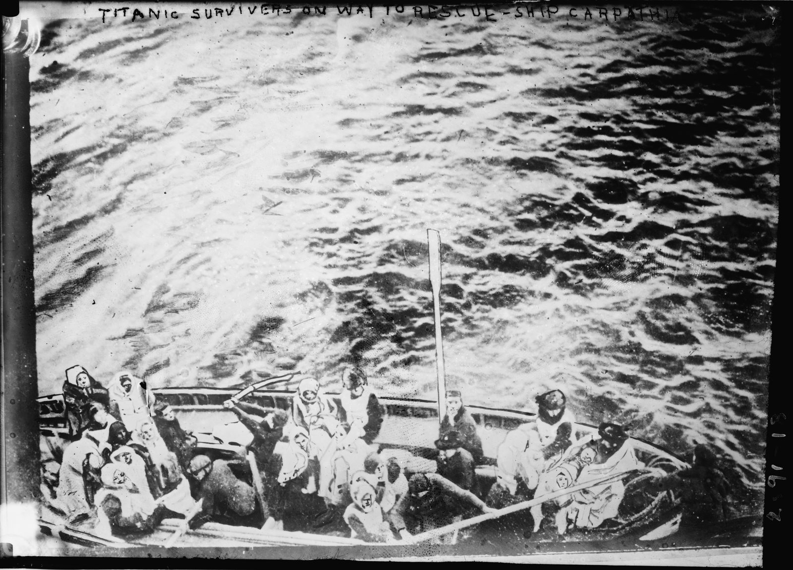 Survivors, on their way to the rescue ship