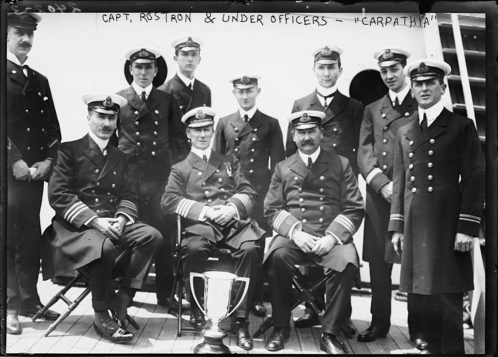 Captain Rostron and the officers of the Carpathia